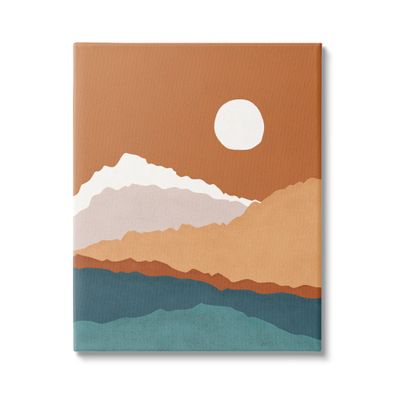 Stupell Industries Abstract Mountain Peaks Round Moon Nature Scene Canvas Wall Art, Design By JJ Design House LLC