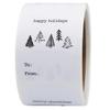 Boho Style Christmas Tree Gift Tag Stickers 2 x 3 Inch Holiday Labels with Unique Tree Designs 25 White Semi-Gloss Adhesive Tags, Eco-Friendly, Made in USA view 1