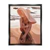 Stupell Industries Woman Sitting Enjoying Ocean Shore Summer Beach Floating Framed Wall Art, Design By Amelia Noyes view 1