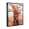 Stupell Industries Woman Sitting Enjoying Ocean Shore Summer Beach Floating Framed Wall Art, Design By Amelia Noyes view 2