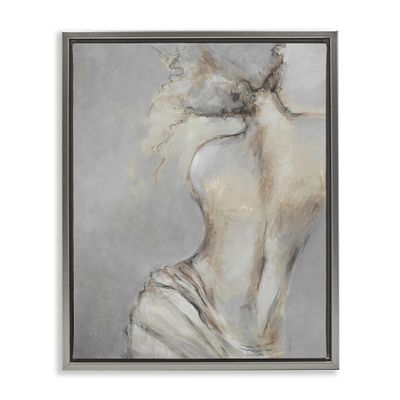 Stupell Industries Traditional Portrait Nude Woman Baroque Painting Floating Framed Wall Art, Design By Liz Jardine