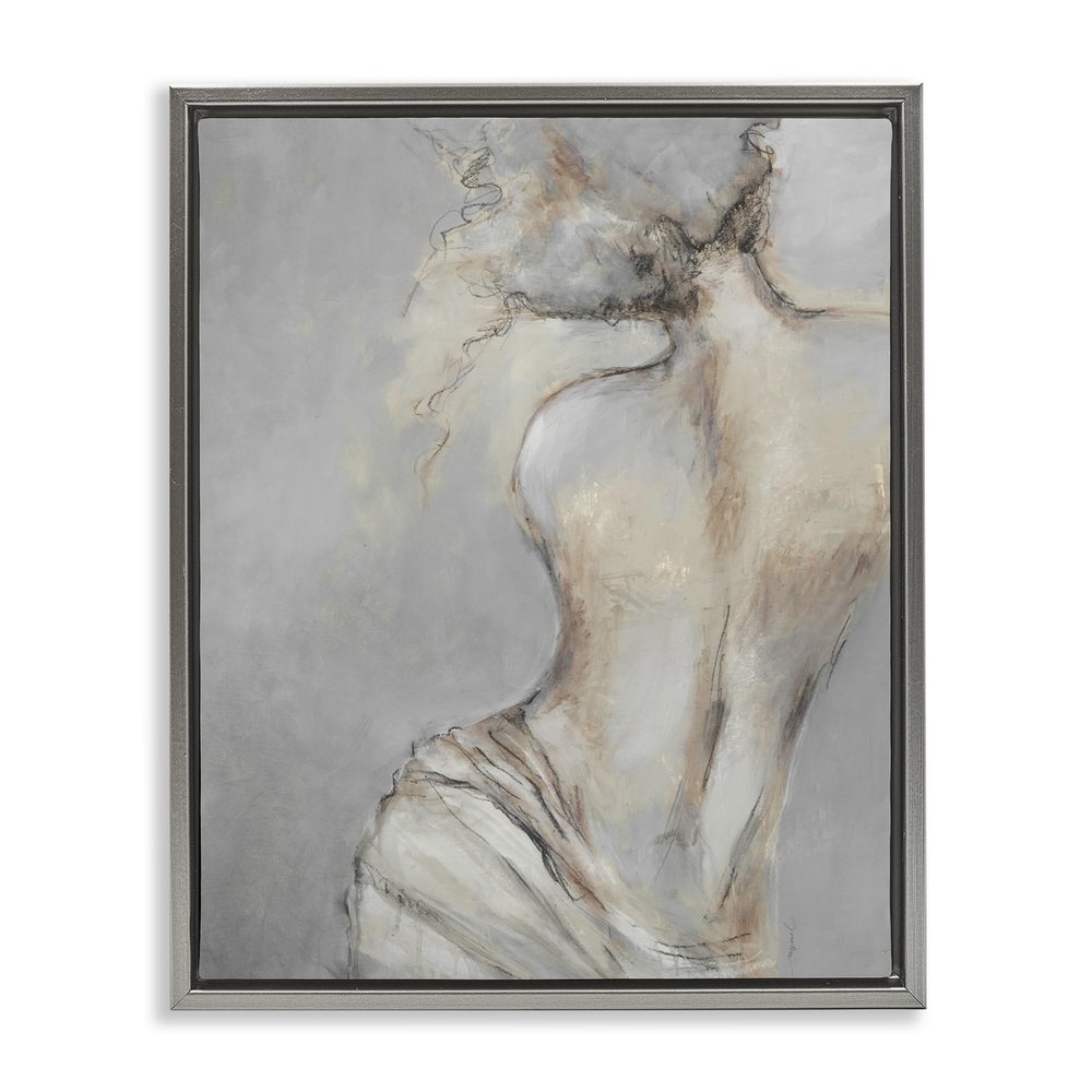 Stupell Industries Traditional Portrait Nude Woman Baroque Painting Floating Framed Wall Art, Design By Liz Jardine