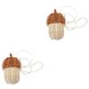 minkissy 2pcs Rattan Woven Cross Body Bag Adorable Hanging Basket for Boys and Girls Photo Prop Versatile Storage for Treats and Items view 1