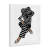 Striped Fashion Portrait Glam, 36 x 48 Inch Canvas Wall Art view 2