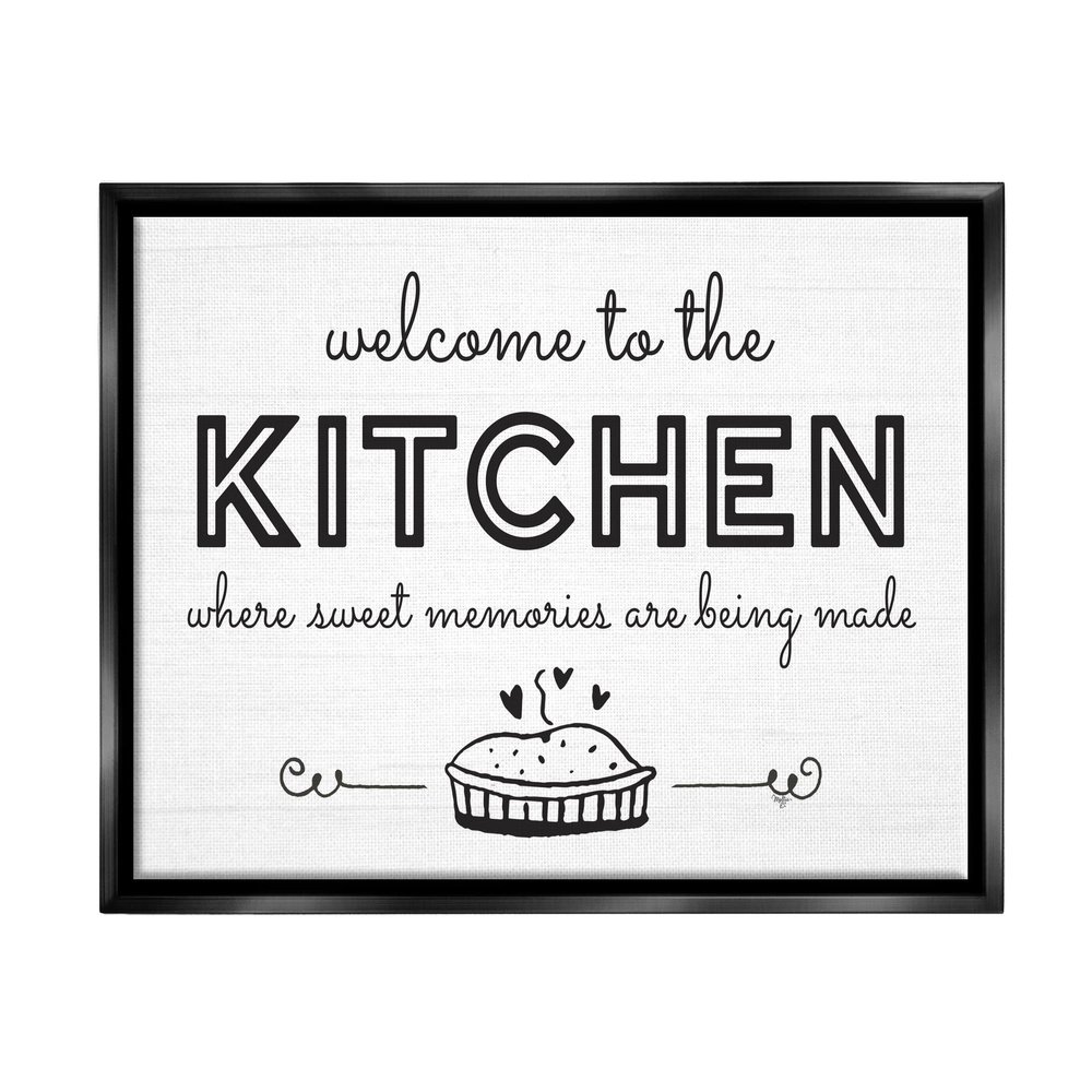 Stupell Industries Welcome to Kitchen Fresh Baked Pie Rustic Phrase Floating Framed Wall Art, Design By Mollie B.