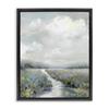 Stupell Industries Tranquil Flowers Blooming Meadow Path Puffy Clouds Floating Framed Wall Art, Design By Sally Swatland view 1