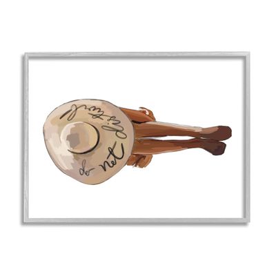 Stupell Industries Do Not Disturb Beach Woman Relaxing Sun Hat Framed Wall Art, Design By Amelia Noyes