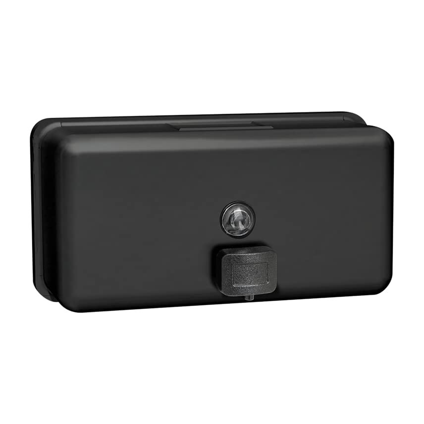 ASI - 0345-41 - Matte Black - Soap Dispenser - Liquid, Horizontal - Powder Coated Stainless - 40 oz. - Surface Mounted