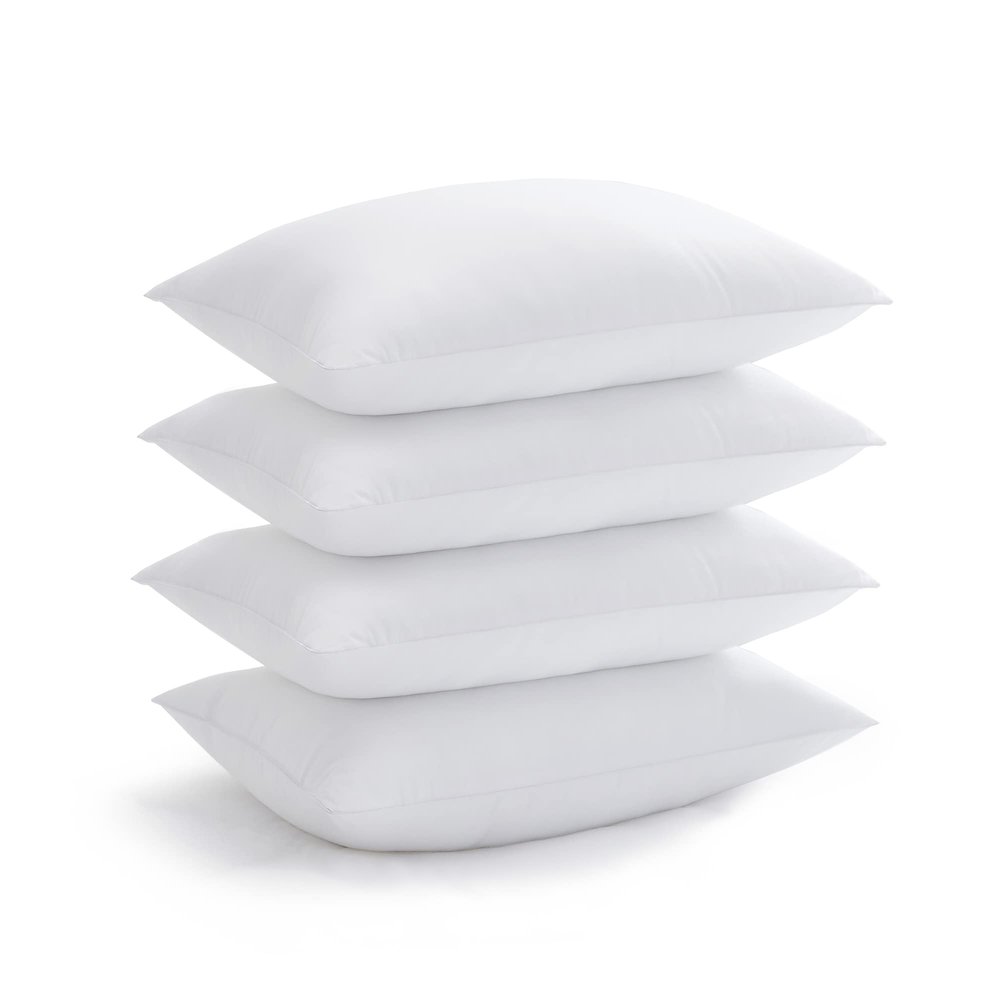 Acanva Bed Pillows for Sleeping, Cooling Hotel Quality with Premium Soft 3D Down Alternative Fill for Back, Stomach or Side Sleepers, King (Pack of 4), White