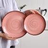 12Pcs Melamine Dinnerware Set, Plates And Bowls Sets for 4, Pink Color Dinnerware Sets, Melamine Plates Bowls Indoor and Outdoor Use Dish Set Dishwasher Safe BPA Free(Pink) view 3