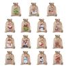 KISSITTY 30pcs 15 Styles Christmas Theme Drawstring Bags Storage Pouches Rectangle Shape Santa Claus Christmas Tree Snowman Wreath Reindeer Pattern for Jewelry Gifts Party Favors Wrapping view 1