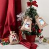 KISSITTY 30pcs 15 Styles Christmas Theme Drawstring Bags Storage Pouches Rectangle Shape Santa Claus Christmas Tree Snowman Wreath Reindeer Pattern for Jewelry Gifts Party Favors Wrapping view 3