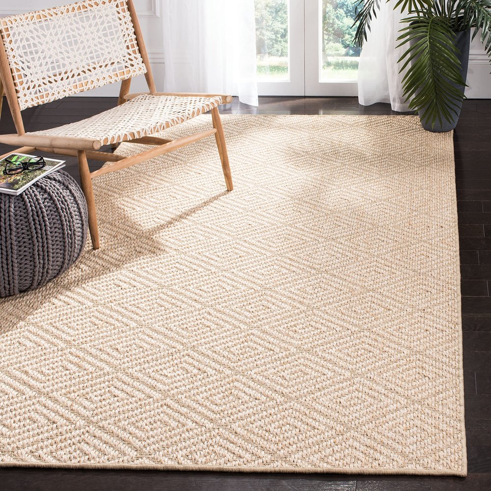 SAFAVIEH Palm Beach Collection Accent Rug - 4' x 6', Beige & Beige, Sisal Design, Non-Shedding & Easy Care, Ideal for High Traffic Areas in Entryway, Living Room, Bedroom (PAB360A)
