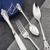 24 Piece Silverware Set Service for 6 Durable 18/10 Stainless Steel Flatware Sets Palace Design Home Kitchen Wedding Hotel Cutlery Utensils Include Teaspoons Knifes Forks and Spoons view 2