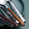 24 Piece Black Silverware Set for 6 Stainless Steel Flatware Sets With Marble Grain Home Kitchen Wedding Hotel Delicate Cutlery Utensils Include Teaspoons Knifes Forks and Spoons view 4
