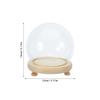 Sewroro Glass Display Dome Cloche with Wooden Base Clear Craft Snow Globes Keepsake Display Globe with Light for Xmas DIY Crafts Birthday Holiday Office Halloween Home Decoration 13cm view 3