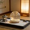 Sewroro Glass Display Dome Cloche with Wooden Base Clear Craft Snow Globes Keepsake Display Globe with Light for Xmas DIY Crafts Birthday Holiday Office Halloween Home Decoration 13cm view 4