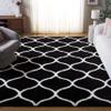 SAFAVIEH Area Rug 8x10 - Tahoe Shag Collection - Large - Black & White, Trellis Pattern, Non-Shedding & Easy Cleaning, Plush Thick Pile, Ideal for Living Room, Bedroom, Dining Space (THO677Z) view 1