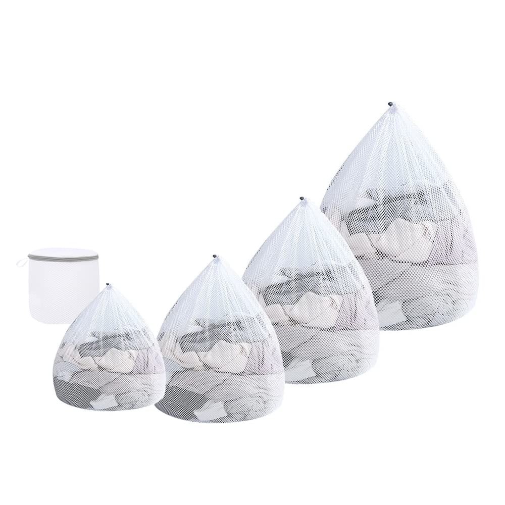 Heavy Duty Laundry Bag Mesh Wash Bag,Extra Large Size,Drawstring Closure Net Fabric Durable and Reusable Wash bag - 5 Pack for Family USE (5 Pack Drawstring Wash Bag)