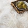 SAFAVIEH Sheep Skin Collection Area Rug - 4' Square, Natural & White, Handmade Rustic Glam Genuine Pelt, 3.4-inch Thick Ideal for High Traffic Areas in Living Room, Bedroom (SHS211A) view 4