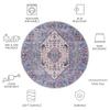 SAFAVIEH Washable Rug Tucson Collection - 6' Round, Beige & Grey, Slip Resistant & Easy to Clean, Ideal for Living Room, Bedroom, Dining Space (TSN194C) view 4