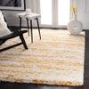 SAFAVIEH Hudson Shag Collection Area Rug - 4' Square, Ivory & Gold, Modern Design, Non-Shedding & Easy Care, 2-inch Thick Ideal for High Traffic Areas in Living Room, Bedroom (SGH206D) view 1