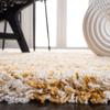 SAFAVIEH Hudson Shag Collection Area Rug - 4' Square, Ivory & Gold, Modern Design, Non-Shedding & Easy Care, 2-inch Thick Ideal for High Traffic Areas in Living Room, Bedroom (SGH206D) view 4
