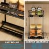BOIVSHI Spice Rack Organizer for Cabinet, 2 Tier Pull Out Spice Organizer for Cabinet Height Adjustable Heavy Duty Metal Basket for Inside Cabinets & Pantry Closet (5.5''Wx10.5''Dx9.5''H) view 4