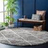 SAFAVIEH Hudson Shag Collection Area Rug - 4' Round, Distressed Grey & Ivory, Trellis Design, Non-Shedding & Easy Care, 2-inch Thick Ideal for High Traffic Areas in Living Room, Bedroom (SGH281K) view 1