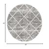 SAFAVIEH Hudson Shag Collection Area Rug - 4' Round, Distressed Grey & Ivory, Trellis Design, Non-Shedding & Easy Care, 2-inch Thick Ideal for High Traffic Areas in Living Room, Bedroom (SGH281K) view 2