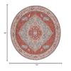 SAFAVIEH Washable Rug Tucson Collection - 6' Round, Aqua & Rust, Slip Resistant & Easy to Clean, Ideal for Living Room, Bedroom, Dining Space (TSN150J) view 2