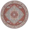 SAFAVIEH Washable Rug Tucson Collection - 6' Round, Aqua & Rust, Slip Resistant & Easy to Clean, Ideal for Living Room, Bedroom, Dining Space (TSN150J) view 3