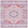 SAFAVIEH Washable Rug Tucson Collection - 6' Square, Rust & Beige, Slip Resistant & Easy to Clean, Ideal for Living Room, Bedroom, Dining Space (TSN163P) view 1