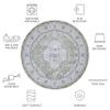 SAFAVIEH Washable Rug Tucson Collection - 6' Round, Green & Beige, Slip Resistant & Easy to Clean, Ideal for Living Room, Bedroom, Dining Space (TSN136Y) view 4