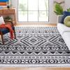 SAFAVIEH Area Rug 8x10 - Augustine Collection - Large - Black & Ivory, Cotton Moroccan Boho Tribal Fringe Design, Easy Cleaning, Ideal for Living Room, Bedroom, Office, Dining Space (AGT849Z) view 1