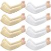 Janmercy 8 Pairs Elderly Skin Thin Protector Sleeves Bruise Abrasions Protective Arm Sleeve(White, Beige) view 1
