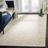 SAFAVIEH Blossom Collection Area Rug - 4' Square, Silver & Ivory, Handmade Wool, Ideal for High Traffic Areas in Living Room, Bedroom (BLM106G) view 1