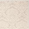 SAFAVIEH Blossom Collection Area Rug - 4' Square, Silver & Ivory, Handmade Wool, Ideal for High Traffic Areas in Living Room, Bedroom (BLM106G) view 3