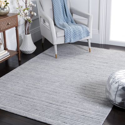 SAFAVIEH Elements Collection Accent Rug - 3' x 5', Grey, Modern Stripe Design, Non-Shedding & Easy Care, Ideal for High Traffic Areas in Entryway, Living Room, Bedroom (ELM701F)