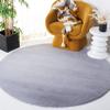 SAFAVIEH Washable Rug Faux Rabbit Fur Shag Collection - 6' Round, Light Grey, Slip Resistant & Easy Cleaning, Ideal for Living Room, Bedroom, Kids Playroom, Nursery, Dining Space (FRF500F) view 1