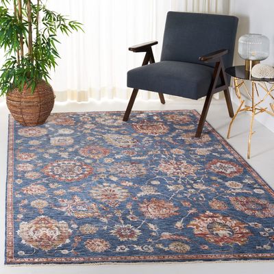 SAFAVIEH Area Rug 8x10 - Heirloom Collection - Large - Navy & Beige, Traditional Oriental Design, Non-Shedding & Easy Cleaning, Ideal for Living Room, Bedroom, Office, Dining Space (HRL718N)