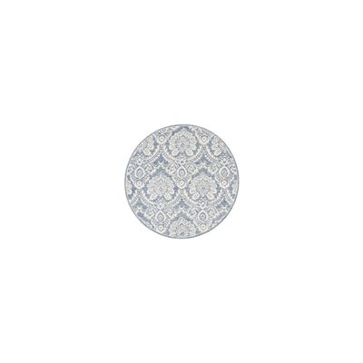 SAFAVIEH Blossom Collection 4' Round Blue/Ivory BLM106M Handmade Wool Area Rug