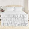 Dainty Homes -11 Pcs. Scrumptious Multi Ruffle Bedspread,Comforter,Sheet Set with 4 Piece Cover 100% Egyptian Cotton 600-TC- Full Size 30" Deep Pocket (Solid White) view 1