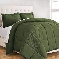 Dainty Homes -11 Pcs. Scrumptious Multi Ruffle Bedspread,Comforter,Sheet Set with 4 Piece Cover 100% Egyptian Cotton 600-TC- Cal-King Size 30" Deep Pocket (Solid Moss)