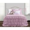 Dainty Homes -11 Pcs. Scrumptious Multi Ruffle Bedspread,Comforter,Sheet Set with 4 Piece Cover 100% Egyptian Cotton 600-TC- Twin XL Size 30" Deep Pocket (Solid Lavender) view 1