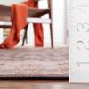 SAFAVIEH Washable Rug Tucson Collection - 6' Square, Dark Grey & Beige, Slip Resistant & Easy to Clean, Ideal for Living Room, Bedroom, Dining Space (TSN111G) view 2
