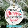 Best Nurse Ever Ornament Christmas 2026, Personalized Choose Name & Date Nurse Ornament Xmas, Custom Christmas Ornament Gift for Men Women Coworker, Nursing Ornaments Gift for Holiday Appreciation view 2