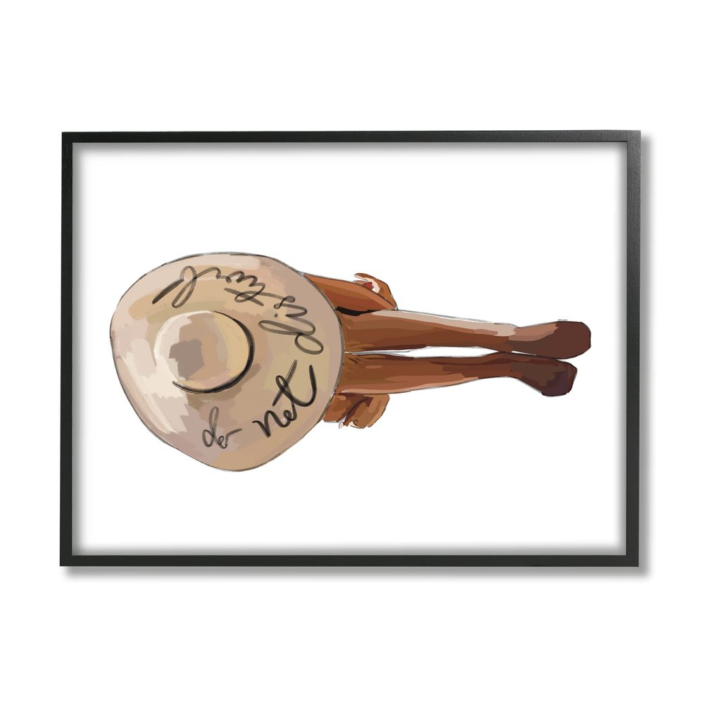 Stupell Industries Do Not Disturb Beach Woman Relaxing Sun Hat Framed Wall Art, Design By Amelia Noyes