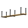 Drsyffsup Ceiling Shelf Floating Suspended Shelving Kitchen Storage Rack Pot Pan Holder Cookware Hanger Flower Stand for Bar Garage Restaurant, Solid Wood and Metal Iron (Size : 1-Layer 150x30x40cm) view 1