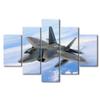5 Piece Airplane Decor Poster Canvas Wall Art Decorative F-22 Raptor Fighter Jets Paintings Kid Bedroom Decor Aesthetics Living RoomWall Decorations Modern Artwork Framed Ready to Hang - 60"W x 32"H view 1